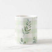 Salbeigrünes botanisches nahtloses Design Kaffeetasse (Mittel)