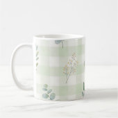 Salbeigrünes botanisches nahtloses Design Kaffeetasse (Links)