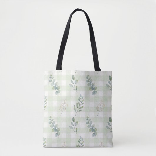 Salbeigrünes botanisches nahtloses Design Tasche (Vorderseite)