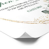 Salbeigrünes botanisches Open-Bar-Tischschild Poster (Ecke)