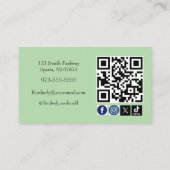Salbeigrünes Doula-Script-Social-Icon-QR-Code-Foto Visitenkarte (Rückseite)