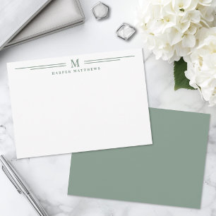 Salbeigrünes einfaches minimalistisches Design mit Mitteilungskarte