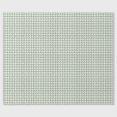 Salbeigrünes & Elfenbeinfarbenes Hundezahnmuster | Geschenkpapier (Flach)