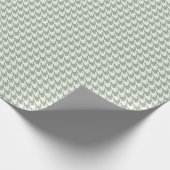 Salbeigrünes & Elfenbeinfarbenes Hundezahnmuster | Geschenkpapier (Ecke)