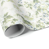 Salbeigrünes englisches Chintz-Geschenkpapier, Koh Geschenkpapier (Rolleneckpunkt)