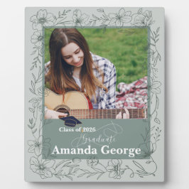 Salbeigrünes Erinnerungsstück für den Abschluss Kl Fotoplatte