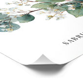 Salbeigrünes Eukalyptus Hochzeitsgästebuch Schild (Ecke)