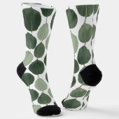 Salbeigrünes Eukalyptusblatt-Muster Botanische Pfl Socken (Gewinkelt)