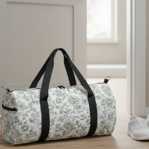 Salbeigrünes florales vintage Toile-Muster