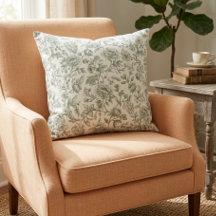 Salbeigrünes florales vintage Toile-Muster