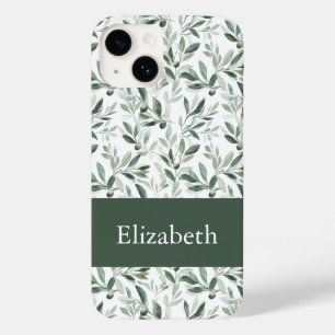 Salbeigrünes Französisches Land Oliv Custom Name Case-Mate iPhone 14 Hülle