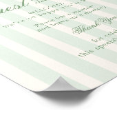 Salbeigrünes Gästebuch-Tischschild Poster (Ecke)