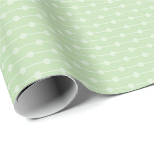 Salbeigrünes gepunktetes Linienmuster für Baby Sho Geschenkpapier