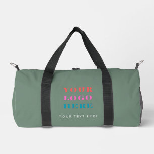 Salbeigrünes Geschäftslogo & Text Fitness  Duffle Bag