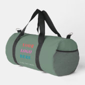 Salbeigrünes Geschäftslogo & Text Fitness Duffle Bag (Rechte Ecke)