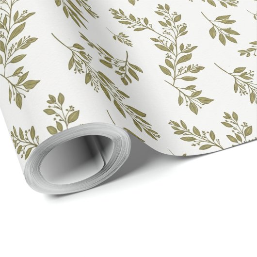 Salbeigrünes Geschenkpapier (Rolleneckpunkt)
