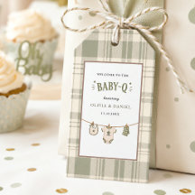 Salbeigrünes Gingham-Baby-Shower Vintage-BBQ