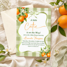 Salbeigrünes Gingham Little Cutie Baby Shower