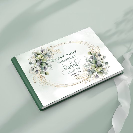 Salbeigrünes Greenery Brautparty-Gästebuch Gästebuch