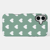 Salbeigrünes Herz Muster iPhone Hülle (Rückseite (Horizontal))