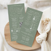 salbeigrünes Hochzeitsinfografik-Programm