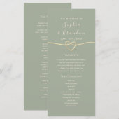Salbeigrünes Hochzeitsprogramm (Vorne/Hinten)