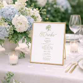 Salbeigrünes Hydrangea-Drinks-Menü-Tischschild Poster