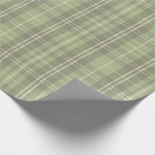 Salbeigrünes Karomuster Geschenkpapier (Ecke)
