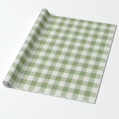 Salbeigrünes klassisches Gingham-Karo Geschenkpapier (Ungerollt)