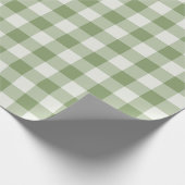 Salbeigrünes klassisches Gingham-Karo Geschenkpapier (Ecke)