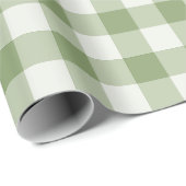 Salbeigrünes klassisches Gingham-Karo Geschenkpapier (Rolleneckpunkt)