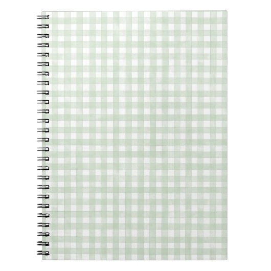 Salbeigrünes klassisches Gingham Notizblock (Vorderseite)
