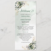 Salbeigrünes Laub Botanisches Hochzeitsprogramm Programm (Vorderseite)