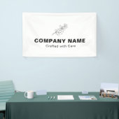 Salbeigrünes minimalistisches botanisches Geschäft Banner (Messeveranstaltung)