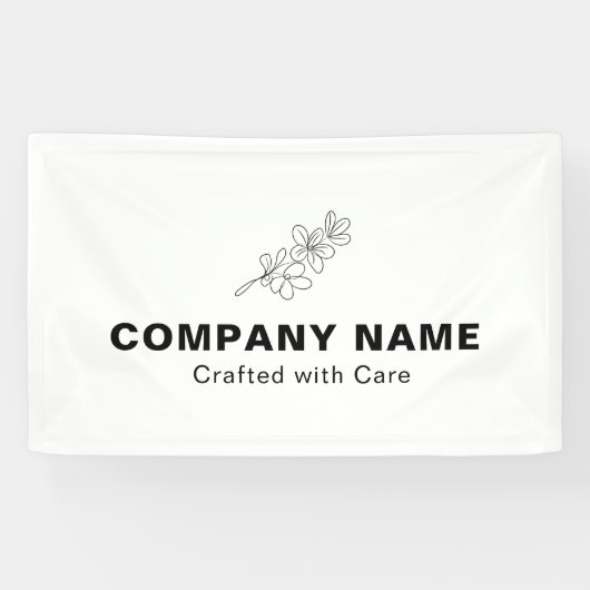 Salbeigrünes minimalistisches botanisches Geschäft Banner (Horizontal)