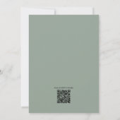 Salbeigrünes minimalistisches botanisches Monogram Einladung (Rückseite)