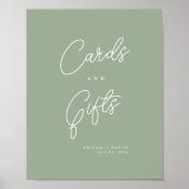 Salbeigrünes Minimalistisches Karten- und Geschenk Poster (Vorne)