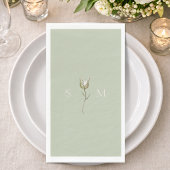 Salbeigrünes Monogramm Serviette