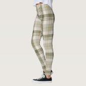 Salbeigrünes neutrales Karomuster Leggings (Links)
