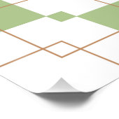 Salbeigrünes Schachbrettgittermuster Poster (Ecke)