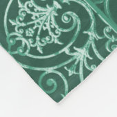 Salbeigrünes Schnörkelmuster Fleecedecke (Ecke)