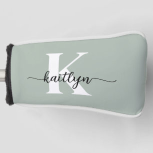 Salbeigrünes Schriftmonogramm Golf Headcover