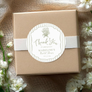 Salbeigrünes Vintage-Blumenband als Geschenk für B Runder Aufkleber