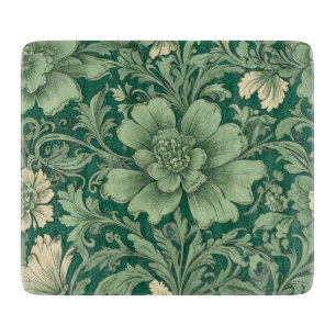 Salbeigrünes Vintage-Blumenmuster Schneidebrett