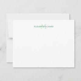 Salbeigrünes vintage Paar-Monogramm personalisiert Mitteilungskarte