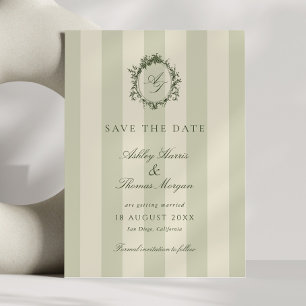 Salbeigrünes Wappen Hochzeit Save The Date