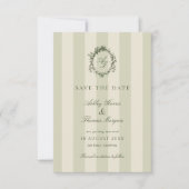 Salbeigrünes Wappen Hochzeit Save The Date (Vorderseite)