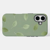 Salbeigrünes Wasserfarben-Blattmuster Case-Mate iPhone Hülle (Rückseite (Horizontal))