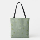 Salbeigrünes Wasserfarben-Blattmuster Tasche (Rückseite)