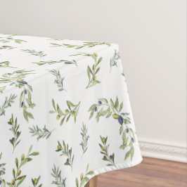 Salbeigrünes Wasserfarben-Chic-Oliv-Muster Tischdecke